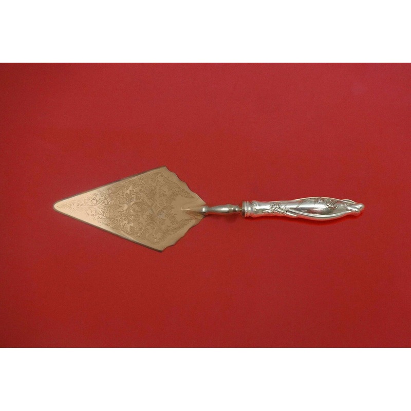 Mille Fleurs by International Sterling Pastry Server Fancy Vermeil HH Custom