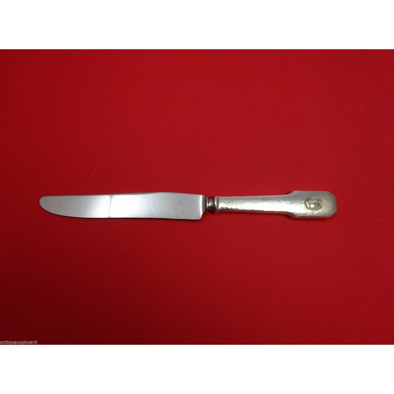Norman Hammered by Shreve Sterling Dinner Knife Old French Applied Mono "O"