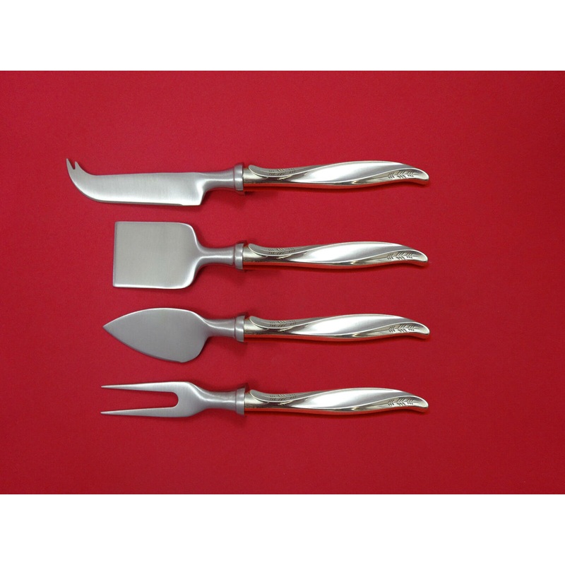 Pine Spray by International Sterling Cheese Serving Set 4 Piece HHWS Custom