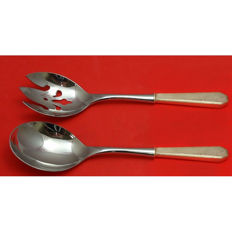 Queen Anne Plain by Dominick & Haff Sterling Salad Serving Set 2pc HHWS  Custom