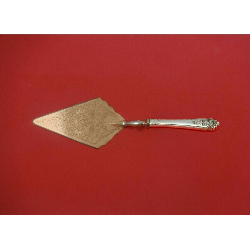 Queen's Lace by International Sterling Pastry Server Fancy Vermeil HH Custom