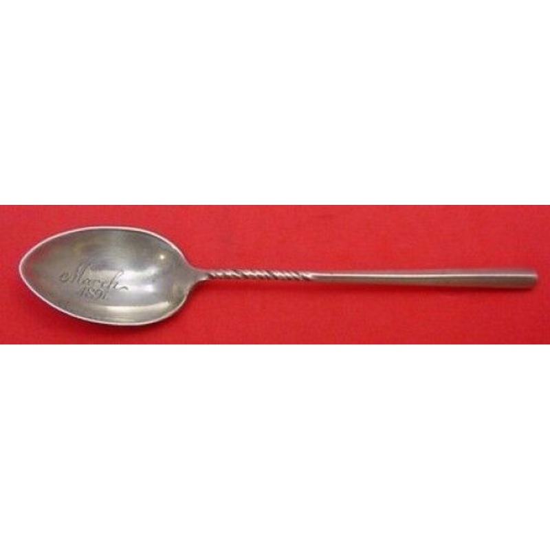 Square Twist by Whiting Sterling Demitasse Spoon Dated March 4Th 1891 4"