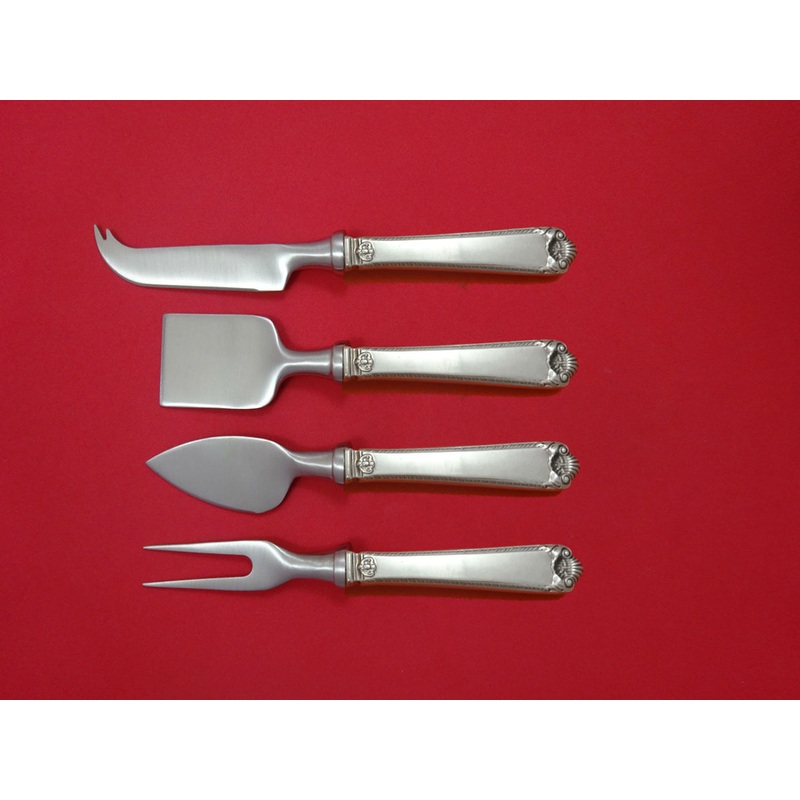George II Rex Hand Chased by Watson Sterling Cheese Serving Set 4pc HHWS Custom