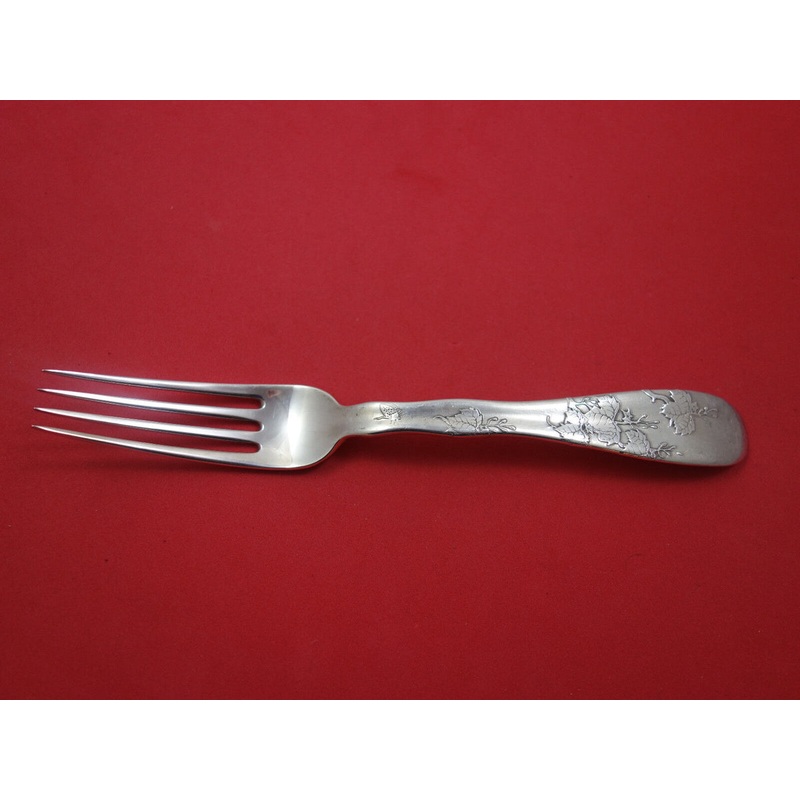 Lap Over Acid Etched by Tiffany & Co. Sterling Dinner Fork w/Leaves 8"