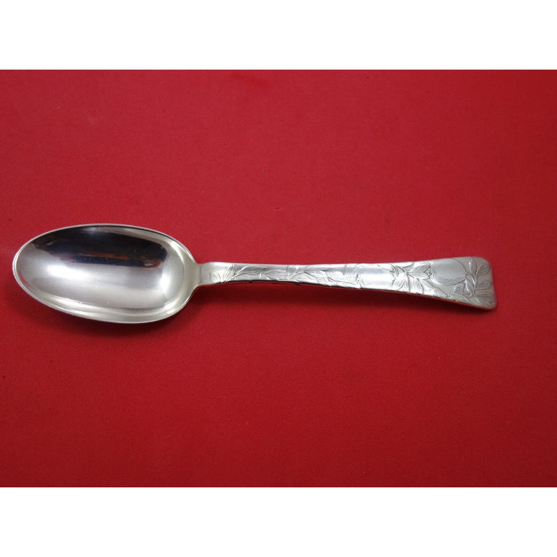 Lap Over Acid Etched by Tiffany Sterling Place Soup Spoon w/Cranberries 7"