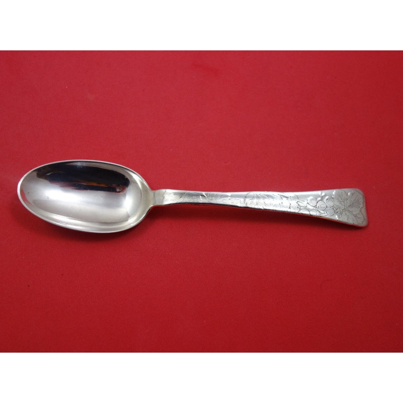 Lap Over Acid Etched by Tiffany Sterling Place Soup Spoon w/Currents 7"