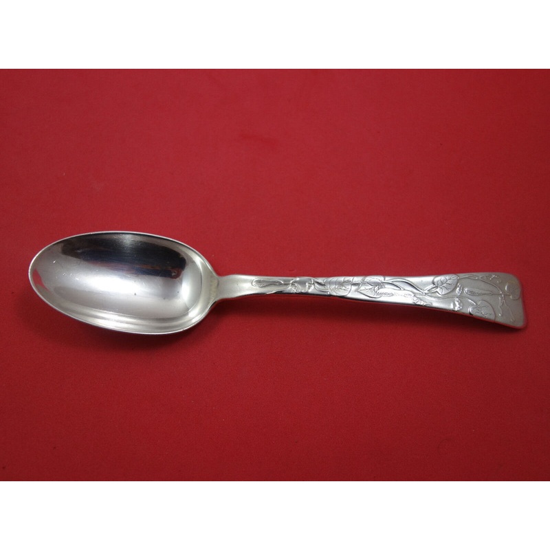 Lap Over Acid Etched by Tiffany Sterling Place Soup Spoon w/Squash 7"