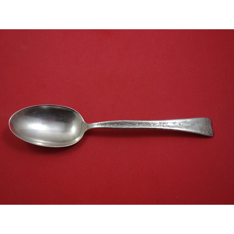 Lap Over Acid Etched by Tiffany Sterling Teaspoon w/Butterflies 6"