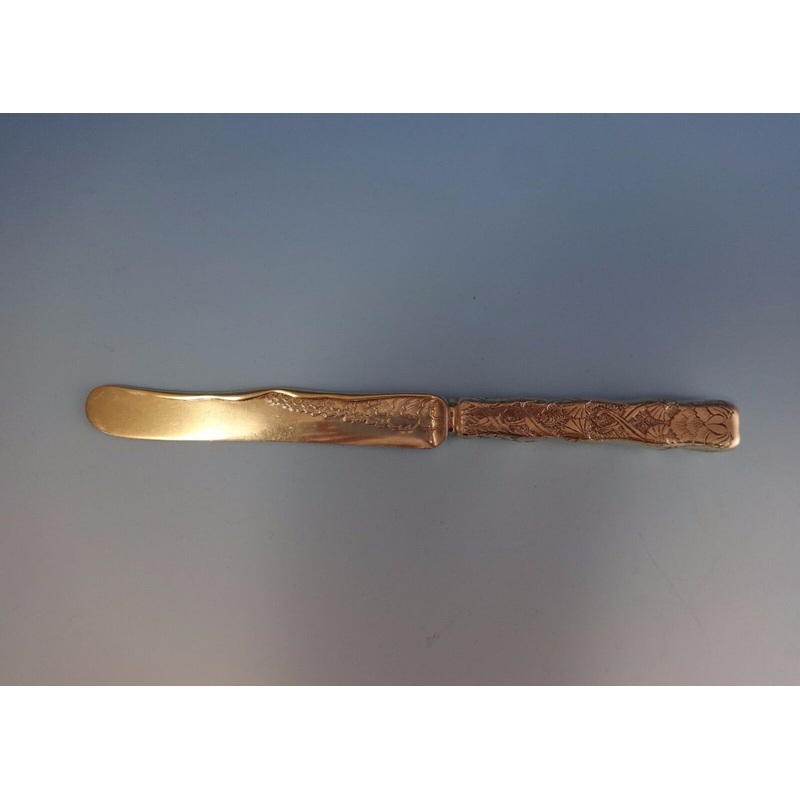 Lap Over Edge Acid Etched by Tiffany & Co. Sterling Breakfast Knife Fans/Shells