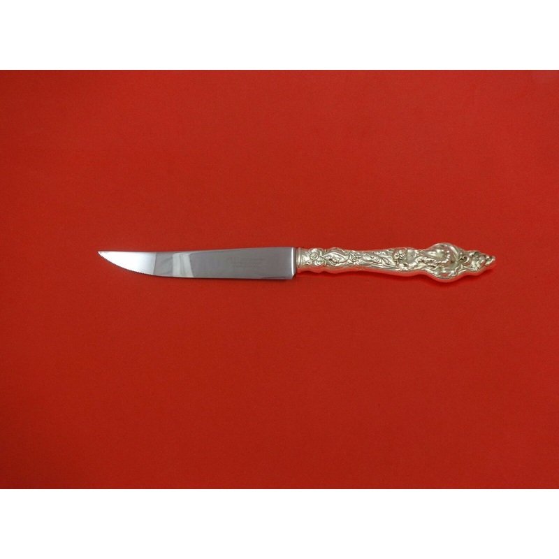 Les Six Fleurs by Reed & Barton Sterling Steak Knife HHWS Custom Made 8 1/2"