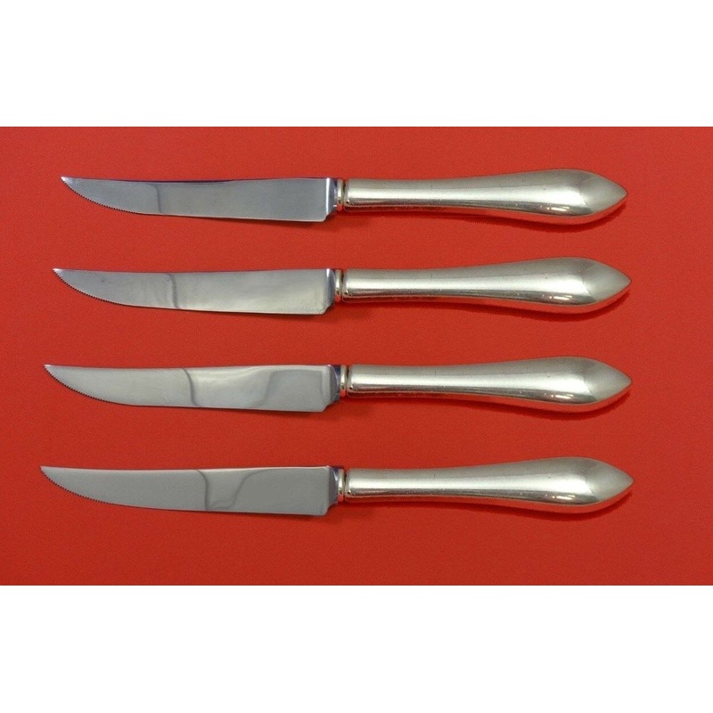 Pointed Antique Reed Barton Dominick Haff Sterling Steak Knife Set 4pc Custom