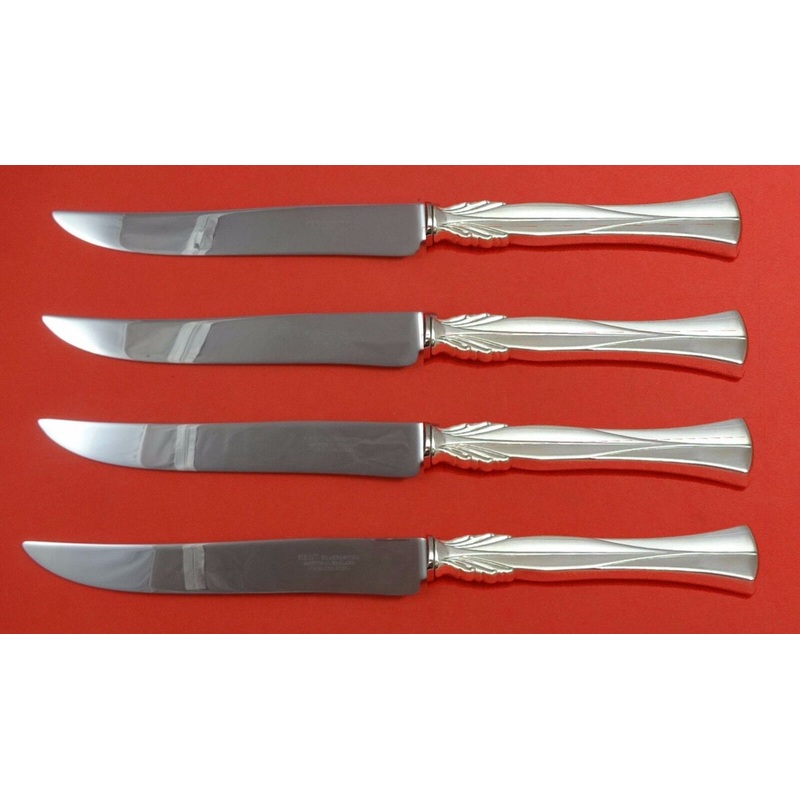 Queen Christina aka Wings by Frigast Sterling Steak Knife Set Texas Sized Custom