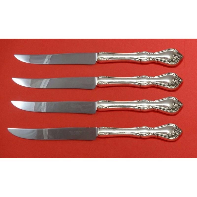 Rose Cascade by Reed and Barton Sterling Steak Knife Set Texas Sized Custom