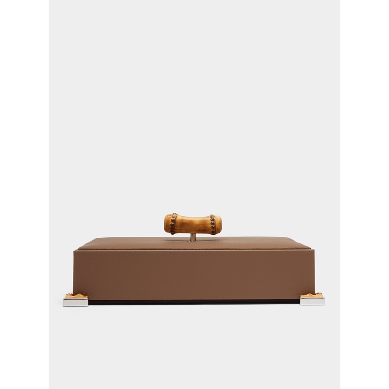 Bamboo and Leather Rectangular Box