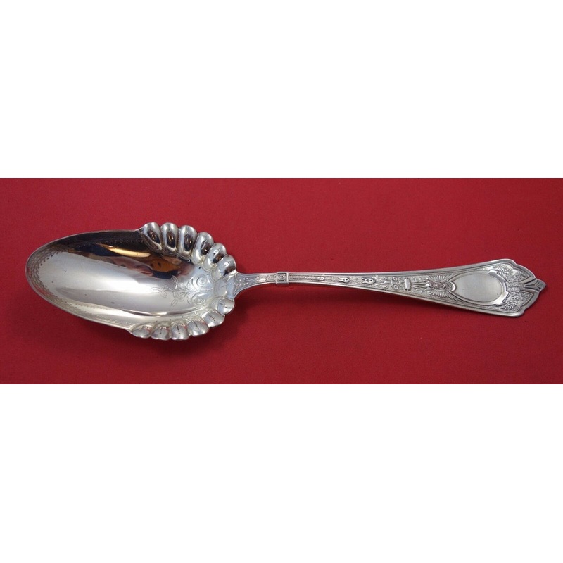 Cleopatra by Schulz and Fischer Sterling Berry Spoon BC Fluted 8 3/4"
