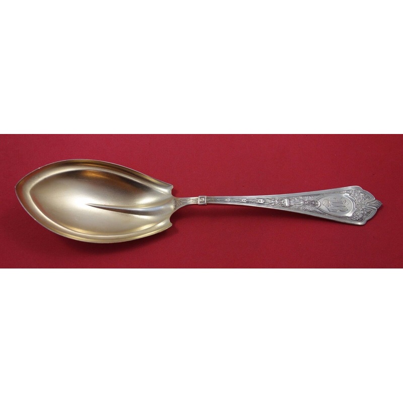 Cleopatra by Schulz and Fischer Sterling Pudding Spoon GW Pointed Stippled