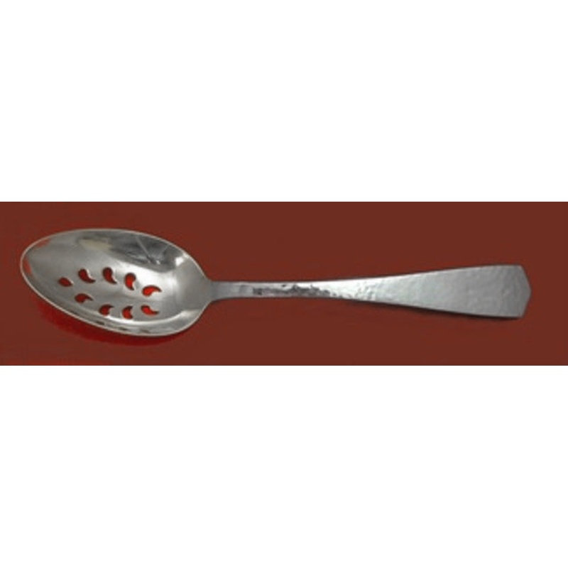 Colonial Hammered by International Sterling Serving Spoon Pierced 9-Hole Custom