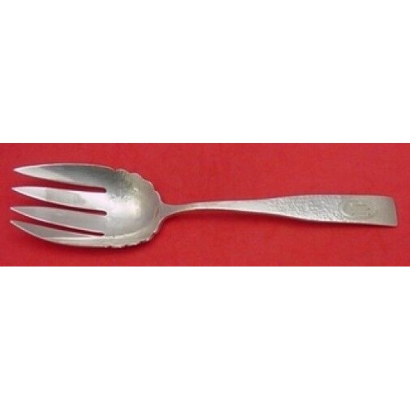 Elizabeth Tudor Hammered by Schofield Sterling Vegetable Serving Fork 9 1/4"