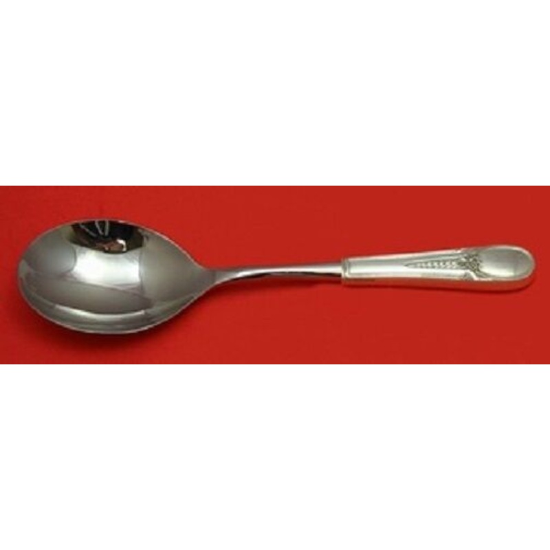 Flowered Antique By Blackinton Sterling Casserole Spoon HHWS 11 1/2" Custom