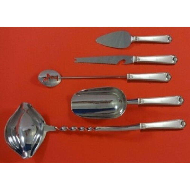 George II Rex Hand Chased By Watson Sterling Cocktail Party Set HHWS 5-Pc Custom