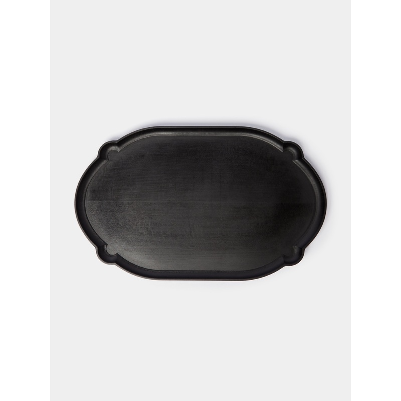Italian Hand-Carved Wood Large Tray