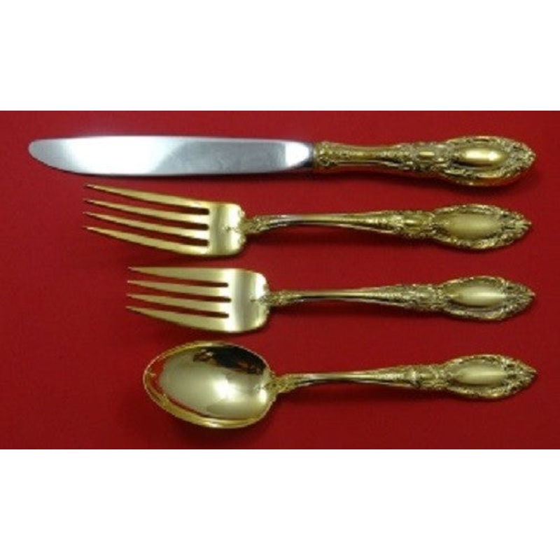 King Richard Vermeil by Towle Sterling Regular Size Place Setting(s) 4pc Gold