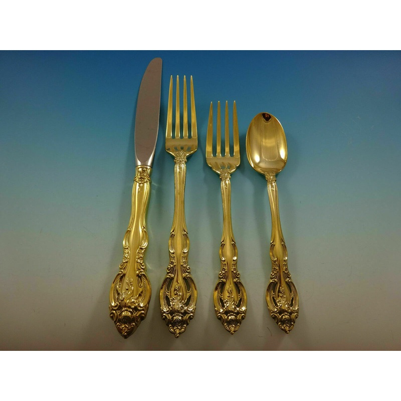 La Scala Vermeil By Gorham Sterling Regular Size Place Setting(s) 4pc Gold