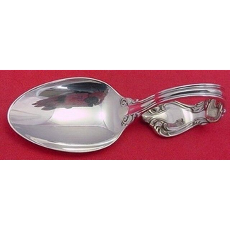 Marlborough by Reed and Barton Sterling Baby Spoon Bent Handle Custom 3 1/2"