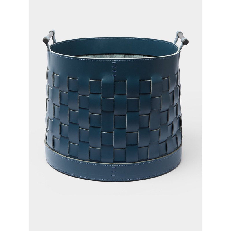 Ravenna Woven Leather Round Basket
