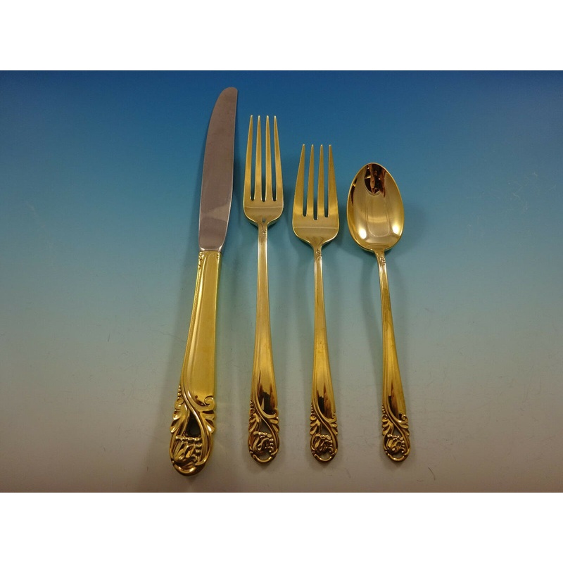 Spring Glory Vermeil By International Regular Size Place Setting(s) 4pc Gold