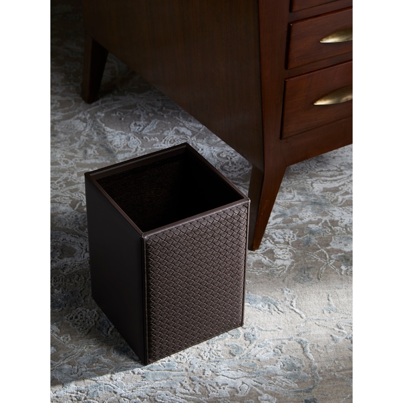 Woven Leather Bin