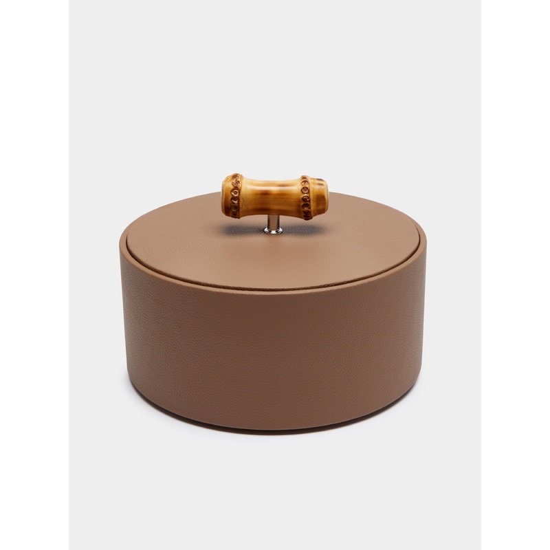 Bamboo and Leather Tidy