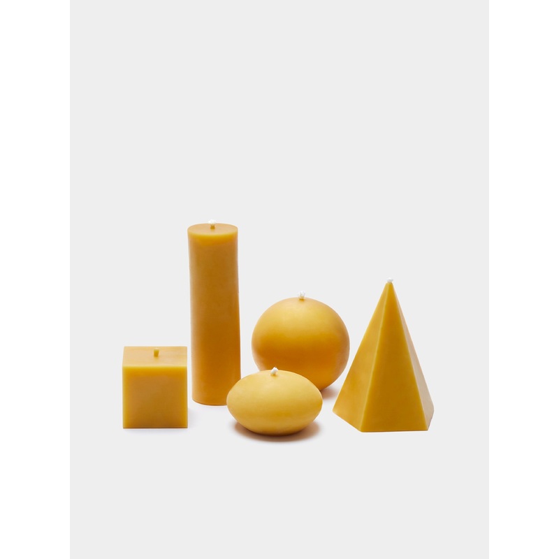 Beeswax Geometric Candles (Set of 5)