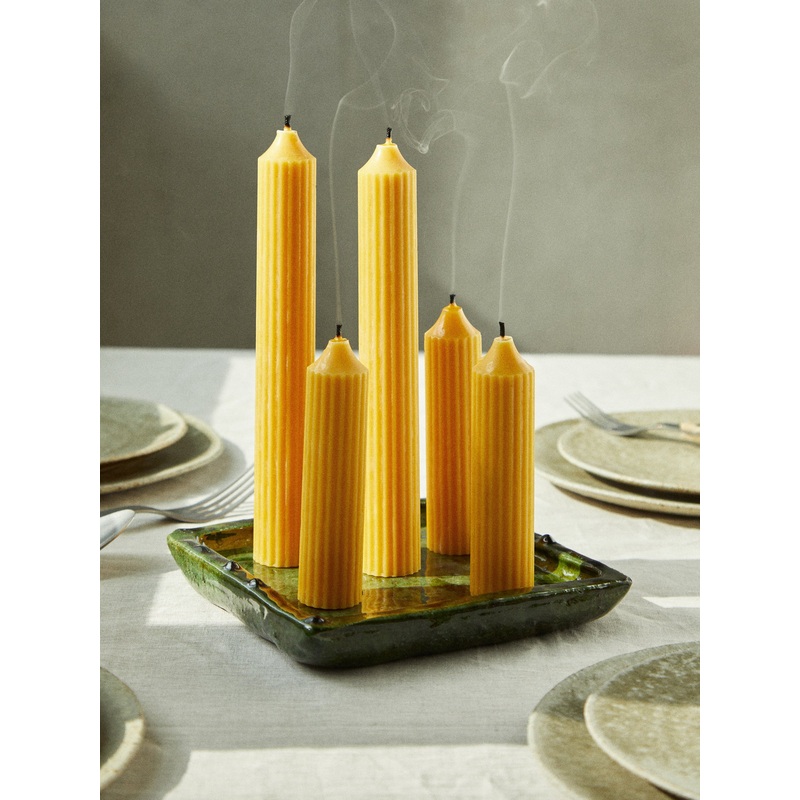 Beeswax Ribbed Candles (Set of 8)
