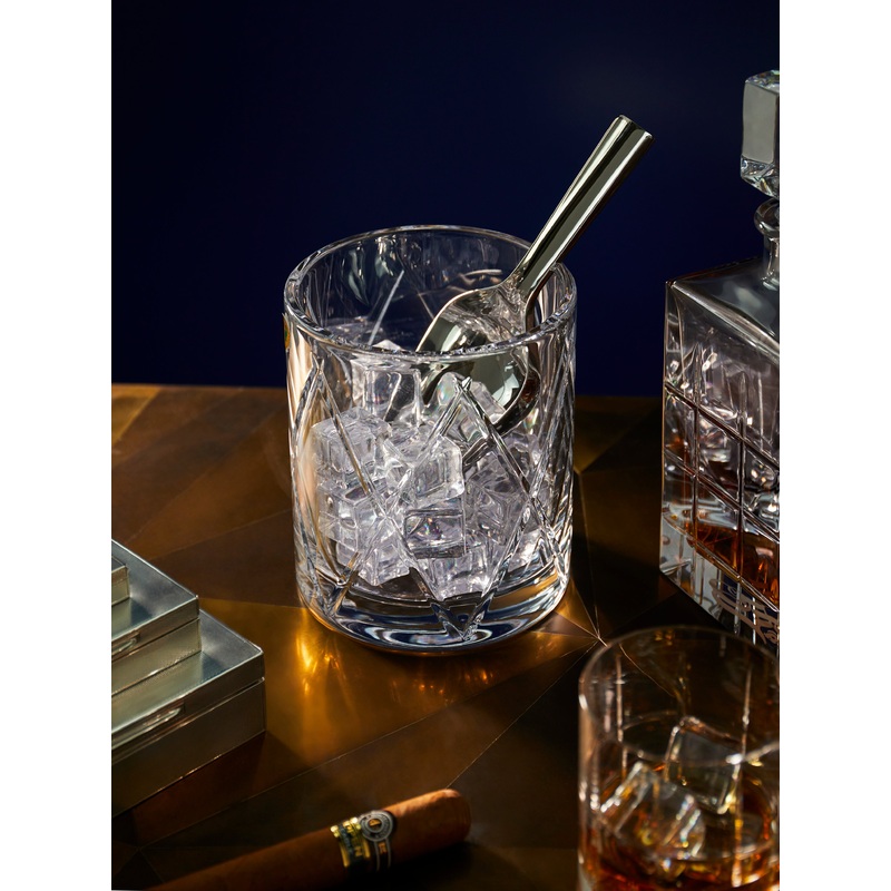 Cluin Hand-Etched Crystal Ice Bucket with Scoop