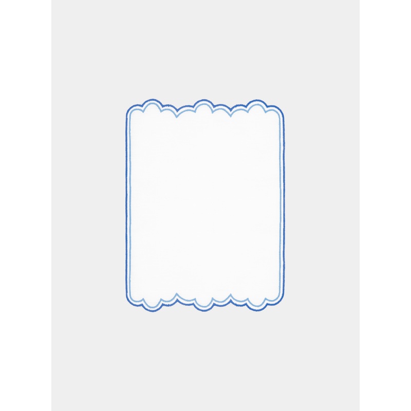 Escamas Embroidered Linen Cocktail Napkins (Set of 6)