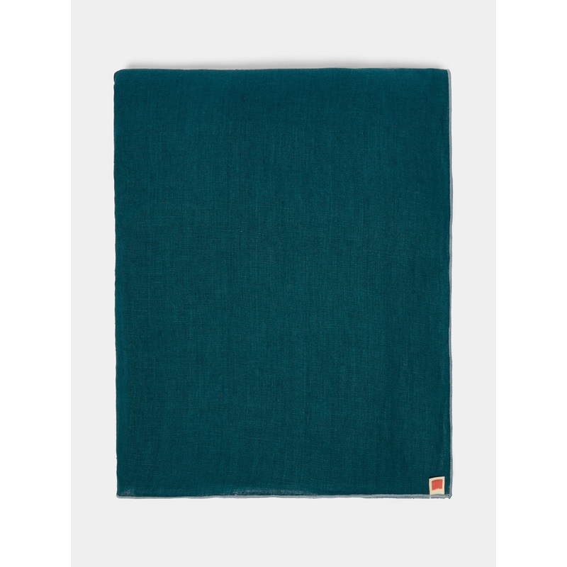 Hand-Dyed Linen Contrast-Edge Tablecloth