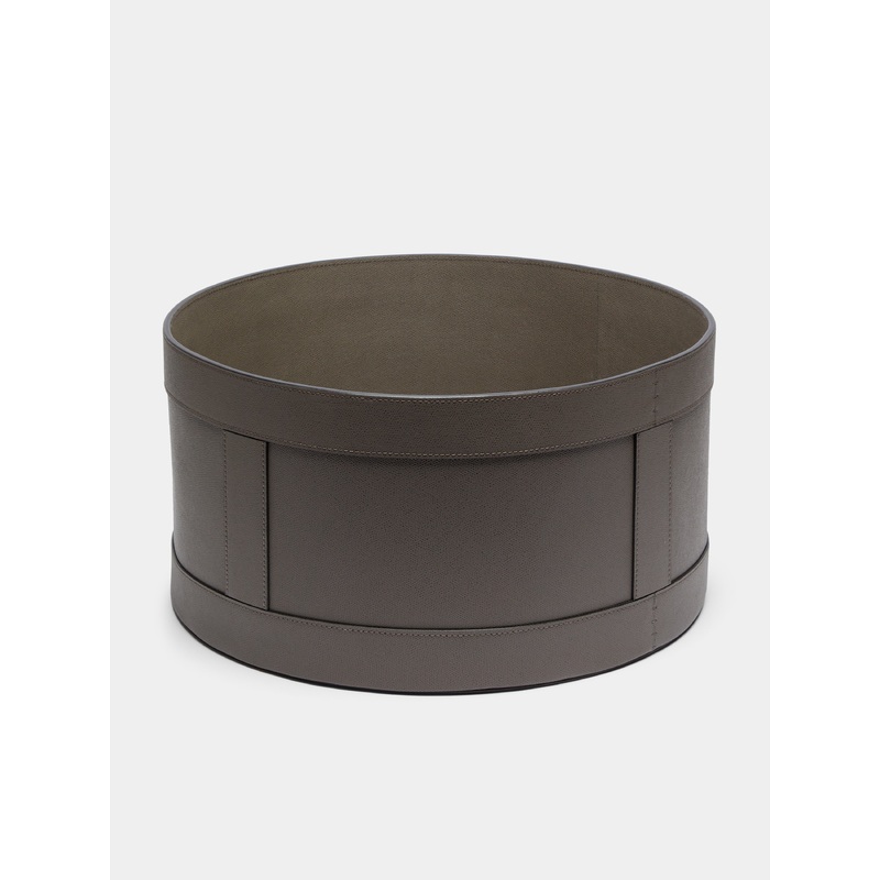 Leather Circular Storage Basket