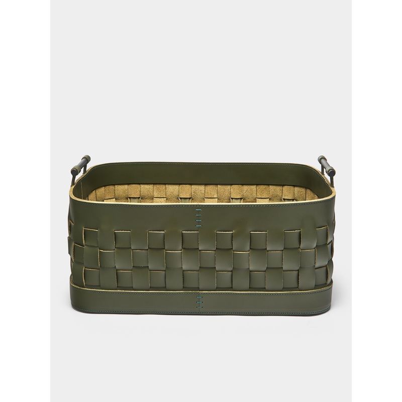 Ravenna Woven Leather Rectangular Basket
