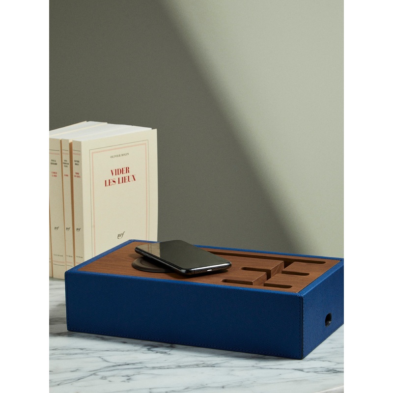 Simon Leather and Wood Wireless Charging Station