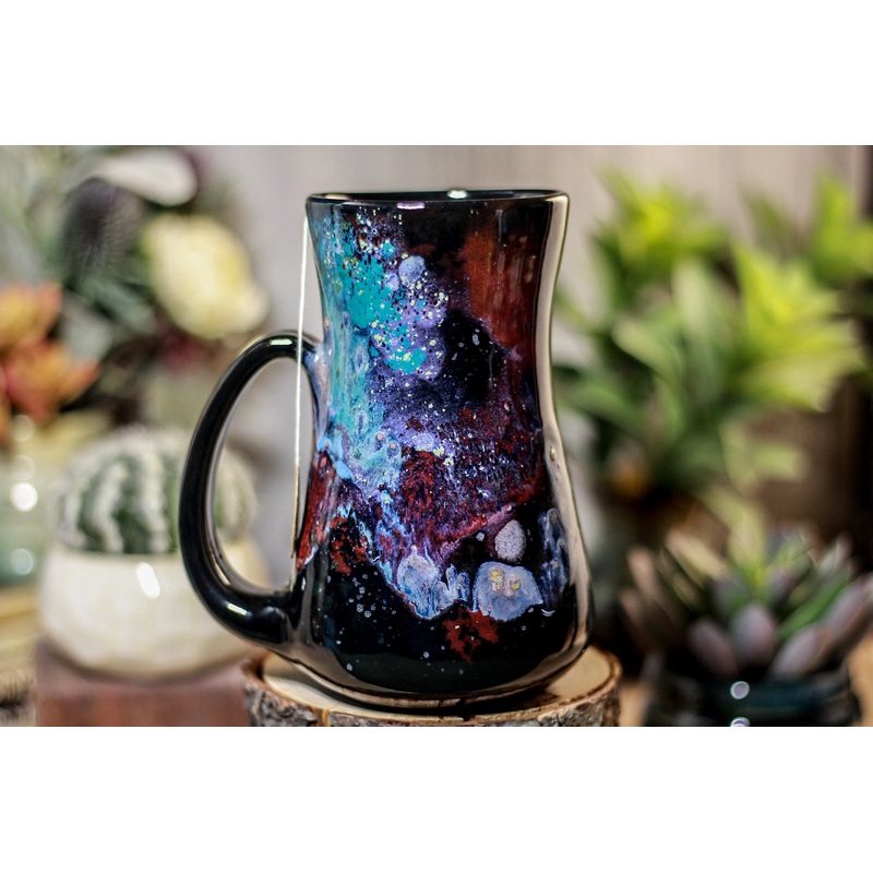 46-A Rainbow Stellar Barely Flared Notched Mug - TOP SHELF MISFIT, 18 oz