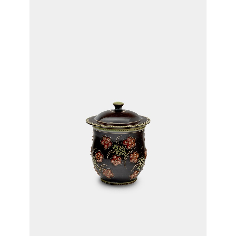 Flowers Hand-Painted Ceramic Mini Lidded Pot