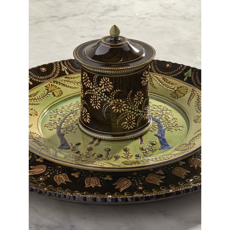 Flowers Hand-Painted Ceramic Small Lidded Jar