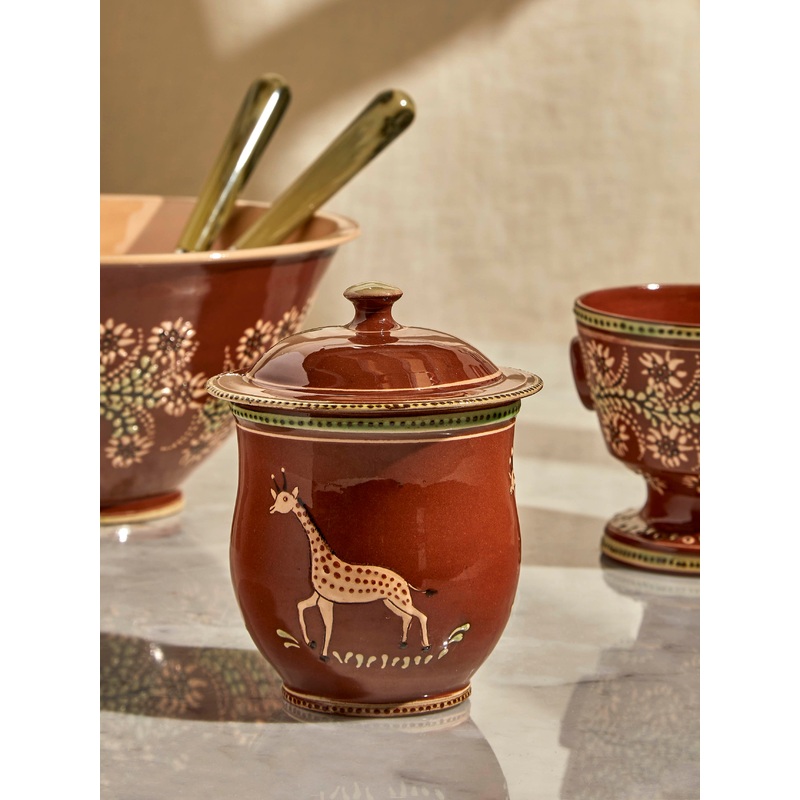 Giraffes Hand-Painted Ceramic Mini Lidded Pot