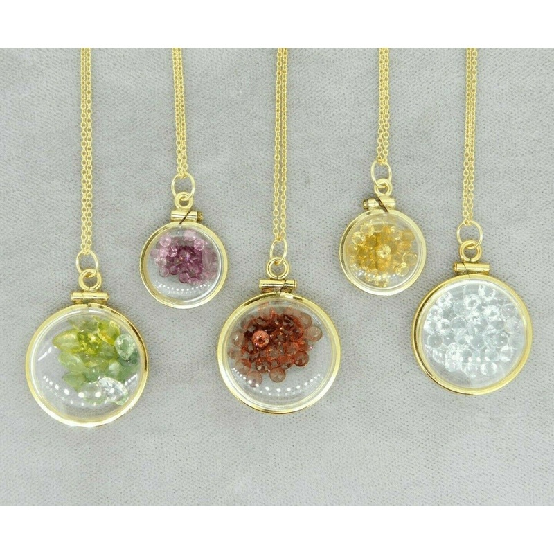 Vintage Shaker Locket 12K Gold Filled Gemstones Pendant
