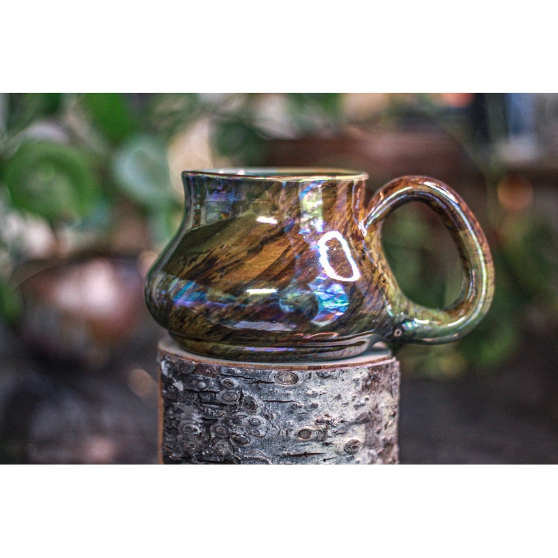 09-A Labradorite PROTOTYPE Squat Mug - TOP SHELF MISFIT 18 oz.