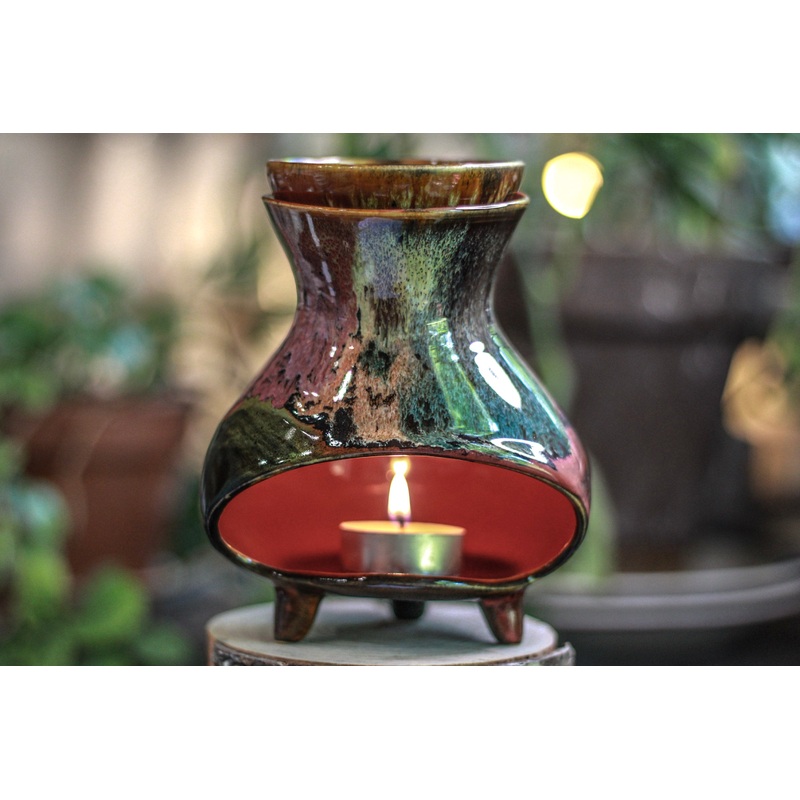 15-B Molten Rainbow Cheetah Wax Melt Burner - MISFIT - 25% off