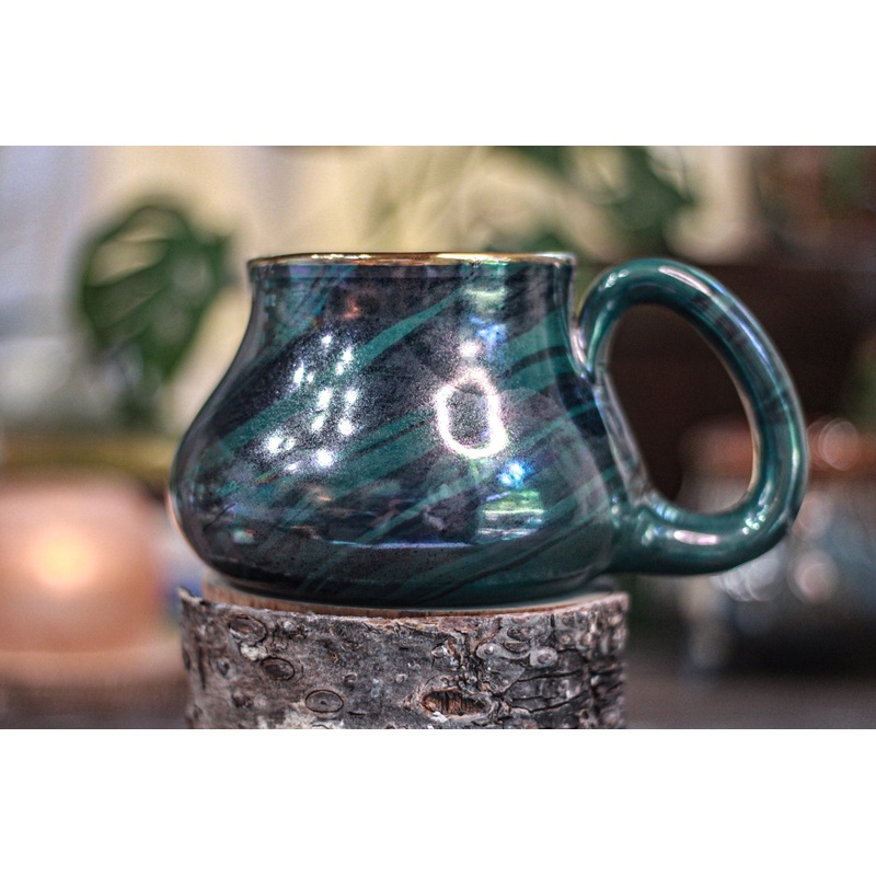 17-B Malachite PROTOTYPE Squat Mug - ODDBALL MISFIT, 19 oz. - 25% off