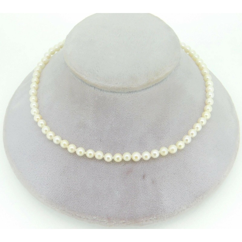 Akoya 4-4.5mm Saltwater Pearl Strand Necklace with 14k Gold Clasp (#J4185)