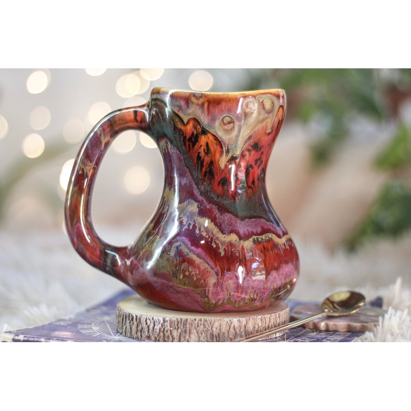 03-B Amber 'FLOW' Variation PROTOTYPE Gourd Mug - TOP SHELF MISFIT, 20 oz.